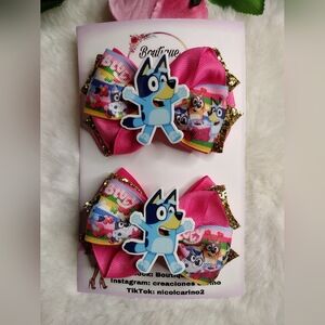 Boutique Kids Pink and Gold Hair Bows